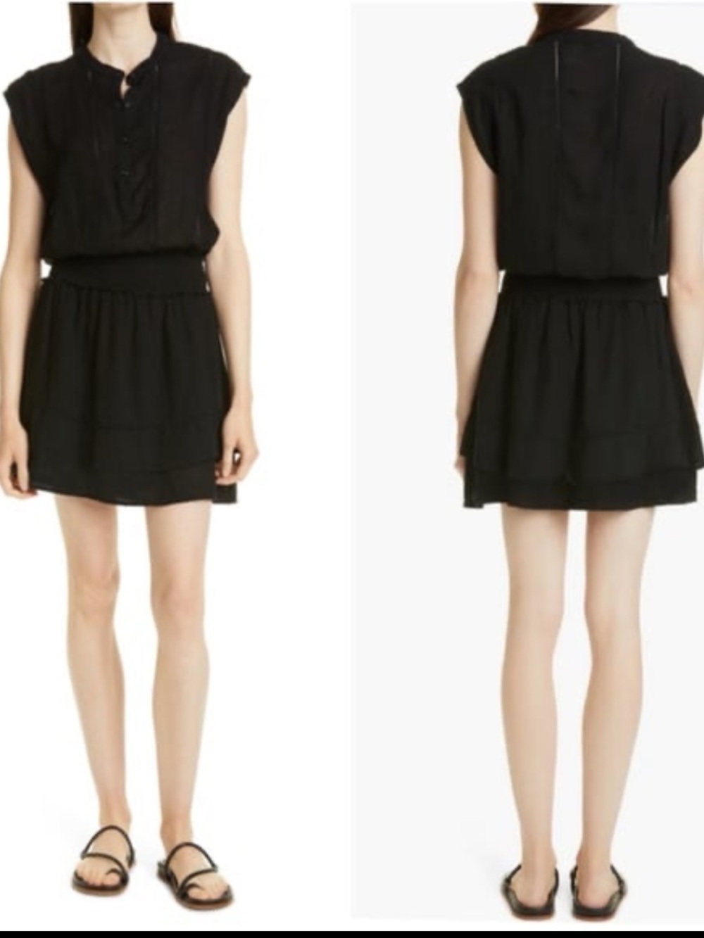 Rails Angelina Black Lace Detail Linen Blend  Dress Size XS - Picture 3 of 10